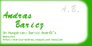andras baricz business card